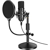 Los mejores  - YOTTO Micrófono USB- PC Micrófono de Condensador para ordenador profesional 192KHz-24bit cardioide Micrófono con soporte…